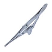 Kalt Needle Holder, Straight, Medium 10mm Serrated Jaws, Serrated Flat Locking Handle, Overall Length 5-5/8" (141mm) 1100598,May-13,E3802