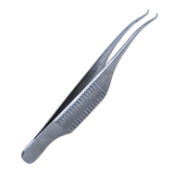 Katzin-Barraquer Corneal Utility Forceps, 0.4mm, 1 x 2 Teeth, 7mm Tying Platform, Colibri Style, Serrated Handle, Polished Finish, Overall Length 2-7/8" (73mm) 840545,May-01,E3190