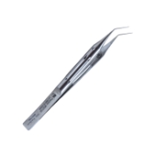 Kelman Hoeffer Suture Forceps, Angled, 0.12mm, 1 x 2 Teeth Set At 90 Degrees, Platforms, Ergonomic Fenestrated Handle, Overall Length 4-3/8" (110mm) 