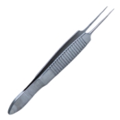 McPherson Tying Forceps, Straight Shaft, 4mm Tying Platform, Serrated Handle, Dull Finish, Overall Length 3-1/4" (83mm) E1815 S,08-01106,2446E,08-01106,E1815 S