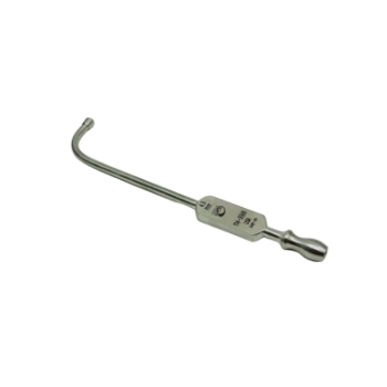 Killian Antrum Cannula, Long Curve, 4mm Diameter, Front Opening, Bulbous Tip, Overall Length 5" (130mm) 