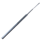 Kimura Platinum Spatula, 4mm Wide x 17.5mm Flat Platinum Spatula, 34mm Shaft, Serrated Flat Handle, Polished Finish, Overall Length 5-3/4" (145mm) 73901,May-02,K3-3500,E1091
