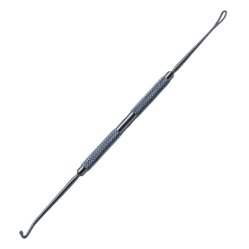 Kirby Expressor Hook Loop, 5mm Wide x 10mm Long Loop, 10mm Wide Muscle/Expressor Hook, Round Knurled Handle, Polished Finish, Overall Length 6-1/8" (115mm) 164116,May-49,K3-4105,E1238