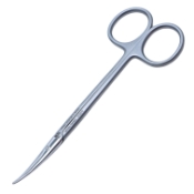 Knapp Strabismus Scissors, Strongly Curved, Blunt Tips, 25mm Mid-Screw To Tip, Ring Handle, Polished Finish On Rounded Blades, Overall Length 4-5/8" (118mm) 1018784,May-89,E3578