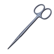 Knapp Strabismus Scissors, Straight, Blunt Tips, 25mm Mid-Screw To Tip, Ring Handle, Polished Finish On Rounded Blades, Overall Length 4-5/8" (118mm) 1018053,May-87,K4-9000,E3576