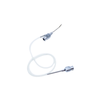 Knolle Anterior Chamber Irrigating Cannula, 23ga, Blunt Tip, 45 Degrees Angled Shaft, 1.5mm Tip To Bend, Polished Finish, Working Length 1" (25.4mm) 1567569,11/8/6191,K7-5080,91-7097,E4901 23