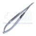 Knolle Needle Holder, Fine, 10mm Gently Curved Jaws, Serrated Flat Handle, With Lock, Polished Finish, Overall Length 5-3/4" (144mm) - 5-4964
