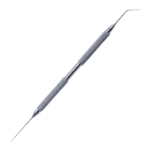 Kuglen/Fenzl Instrument, Double Ended, One End Kuglen Iris Hook, Push Pull Model, Angled, Other End Fenzl Manipulator Hook, 0.15mm, Straight, Round Handle 