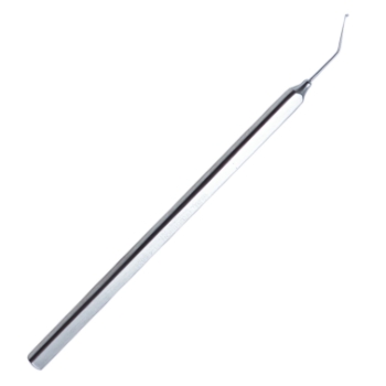 Kuglen Iris Hook, Angled, Push-Pull Model, 1mm Tip, 10mm From Bend to Tip, Smooth Flat Handle, Overall Length 4-5/8" (118mm) 1728271,11/4/6631,K3-5520
