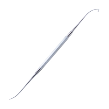 Kuhn Bolenger Frontal Ostium Seeker, Double Ended, Curved Shafts, One Ball End Angled 90 Degrees, Other Ball End Not Angled, Round Handle, Overall Length 7-5/8" (194mm) 