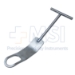 Kujat Humeral Head Retractor, 35mm, T Handle, Cut Out 23.5mm Wide x 40mm Long, Notched Bent Tip, Overall Length 8-3/4" (222.3mm) - 35-7611B