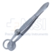 Lambert Chalazion Forceps, Locking Thumb Screw, Round Solid Lower Plate, Open Upper Plate, Inside Diameter Of 15mm, Large, Serrated Handle, Polished Finish, Overall Length 3-3/4" (97mm) - 5-3743