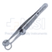 Lambert Chalazion Forceps, Locking Thumb Screw, Round Solid 10mm Wide Lower Plate, Open Upper Plate, Inside Diameter Of 8mm, Small, Serrated Handle, Polished Finish, Overall Length 3-5/8" (92mm) - 5-3741
