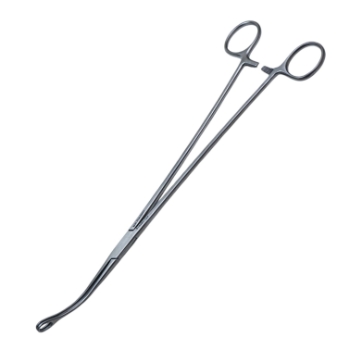 Laufe Uterine Polyp Forceps, Curved, Serrated Loop Tip, Overall Length 12" (304.8mm) 