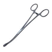Laufe Uterine Polyp Forceps, Curved, Serrated Loop Tip, Overall Length 8" (203mm) 