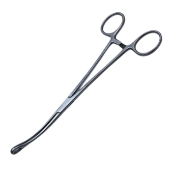 Laufe Uterine Polyp Forceps, Curved, Serrated Loop Tip, Overall Length 8" (203mm) 