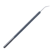 Lester Lens Manipulator, Angled Shaft, 0.2mm Hourglass Shape Tip, Round Knurled Handle, Dull Finish, Overall Length 4-3/8" (112mm) E0571 A,08-04203,9229E,08-04203,E0571 A
