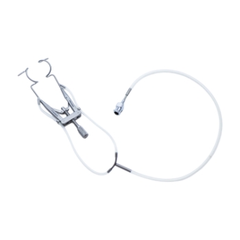 Lieberman Aspirating Adult Wire Speculum, Open Wire, Round Blades, Angled Slightly Upward, Blade Length 16mm, Spread 45mm, Overall Length 3-3/8" (85mm), Includes Tubing Cannula (Length 1-1/8" (29mm)) 