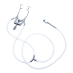 Lieberman Aspirating Child K-Wire Speculum, Adjustable Mechanism, Kratz-Style Open Wire Blades, Angled Downward Towards The Temple, Blade Length 11mm, Spread 31mm, Overall Length 2-1/4" (57mm), Includes Silicone Tubing Cannula (Length 1-7/8" 38mm) 