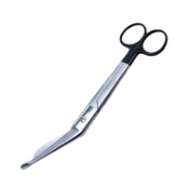 Lister Bandage Scissors, Super Cut, Probe Tip, Angled, Black Handles, Overall Length 8" (203mm) 