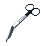 Lister Bandage Scissors, Super Cut, Angled, Probe Tip, Black Ring Handles, Overall Length 5-1/2" (140mm) 