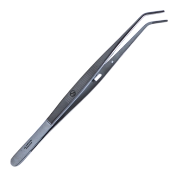 London-College Forceps, Grooved Serrated Tips, With Lock, Overall Length 6" (152mm) 