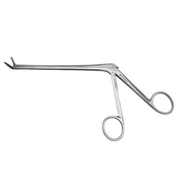 Love Gruenwald Vertical Disc Rongeur, Angled Up 30 Degrees, 3mm x 10m Jaw, Working Length 6" (152mm) 