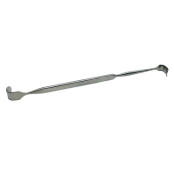 Lukens Thymus Trachea Retractor, Double Ended, 10mm Curved Blade, 7mm Wide Angular Blade, Overall Length 6-3/4" (170mm) 