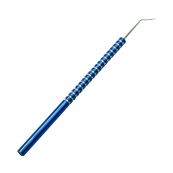 Mandel Nucleus Manipulator/Rotator, Titanium, Vaulted Shaft, 8mm Bend to Tip 