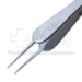 Manhattan Eye And Ear Suturing Forceps, Straight Shafts, 1 x 2 Teeth Set At 45 Degrees, 6mm Tying Platform, Smooth Wide Handle, Polished Finish, Overall Length 3-1/2" (90mm) - 5-2943