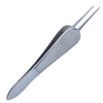 Manhattan Eye And Ear Suturing Forceps, Straight Shafts, 1 x 2 Teeth Set At 45 Degrees, 6mm Tying Platform, Smooth Wide Handle, Polished Finish, Overall Length 3-1/2" (90mm) 381070,May-43,E1832