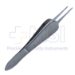 Manhattan Eye Ear Suturing Forceps, Tips Angled 90 Degrees In, 1 x 2 Teeth, 6mm Tying Platform, Smooth Wide Handle, Polished Finish, Overall Length 3-1/2" (90mm) - 5-2943-90