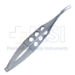 Maumenee Corneal Forceps, Colibri Style, Very Delicate, 0.12mm, 1 x 2 Teeth Set At 90 Degrees, Without Tying Platforms, Cross Action Squeeze Spring Three Hole Handle, Overall Length 4-1/8" (105mm) - 11-6-4111