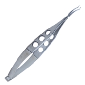 Maumenee Corneal Forceps, Colibri Style, Very Delicate, 0.12mm, 1 x 2 Teeth Set At 90 Degrees, Without Tying Platforms, Cross Action Squeeze Spring Three Hole Handle, Overall Length 4-1/8" (105mm) 807862,11/6/4111,K5-3000