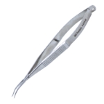 Maumenee Corneal Forceps, Colibri Style, 0.1mm, 1 x 2 Teeth Set At 90 Degrees, 5mm Tying Platform, 21mm Mid-Screw To Tip Length, Serrated Cross Action Handle, Polished Finish, Overall Length 4-1/2" (115mm) E3207 90,08-01270,2232E,E3207 90