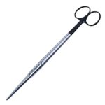 Mayo-Harrington Scissors, Super Cut, Straight,  Blunt Tips, Black Ring Handles, Overall Length 6-3/4" (171mm) 