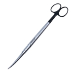 Mayo-Harrington Scissors, Super Cut, Curved, Blunt Tips, Black Ring Handles, Overall Length 9" (230mm) 