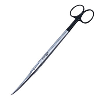 Mayo-Harrington Scissors, Super Cut, Curved, Blunt Tips, Black Ring Handles, Overall Length 9" (230mm) 
