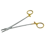 Mayo Hegar Bulldog Needle Holder, Short Broad Pattern, 14mm x 4mm Jaw, Wire Twister, Overall Length 7" (178mm) 