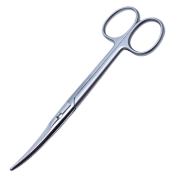 Mayo Scissors, Curved, Beveled Blades, Two Tone Finish, Overall Length 5-1/2" (140mm) 