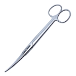 Mayo Scissors, Curved, Beveled Blades, Two Tone Finish, Overall Length 6-3/4" (170mm) 