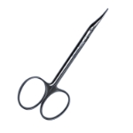 McGuire Corneal Scissors, Left, Curved, Angled Blades, Ring Handle, Polished Finish, Overall Length 4 1/8" (104.5mm) 
