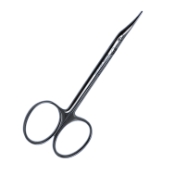 McGuire Corneal Scissors, Left, Curved, Angled Blades, Ring Handle, Polished Finish, Overall Length 4 1/8" (104.5mm) 