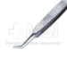 McPherson Suturing-Corneal Forceps, Angled 45 Degrees, 1 x 2 Teeth, 5mm Tying Platform, Serrated Handle, Dull Finish, Overall Length 3-1/4" (83mm) - 5-2924-A