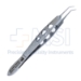 McPherson Tying Forceps, Angled, 5mm Tying Platforms, Three Hole Handle, Overall Length 4-1/8" (105mm) - 11-6-6121