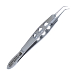 McPherson Tying Forceps, Angled, 5mm Tying Platforms, Three Hole Handle, Overall Length 4-1/8" (105mm) 