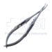 McPherson Needle Holder, Strongly Curved, Fine 11mm Jaws, With Lock, Serrated Flat Handle, Overall Length 4-1/4" (107mm) - 5-4946