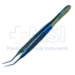 McPherson Tying Forceps, Titanium, Angled 45 Degrees, 6mm TC Tying Platforms, 0.3mm Tips, 6mm Wide Flat Handle, Overall Length 3.3" (84mm) - 156-1037-01