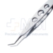 McPherson Suture Forceps, Angled 45 Degrees, 0.4mm, 1 x 2 Teeth, Tying Platforms, 7mm Bend To Tip, Three Hole Handle - 11-6-3421