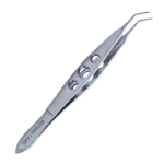 McPherson Suture Forceps, Angled 45 Degrees, 0.4mm, 1 x 2 Teeth, Tying Platforms, 7mm Bend To Tip, Three Hole Handle 555845,11/6/3421,K5-2310